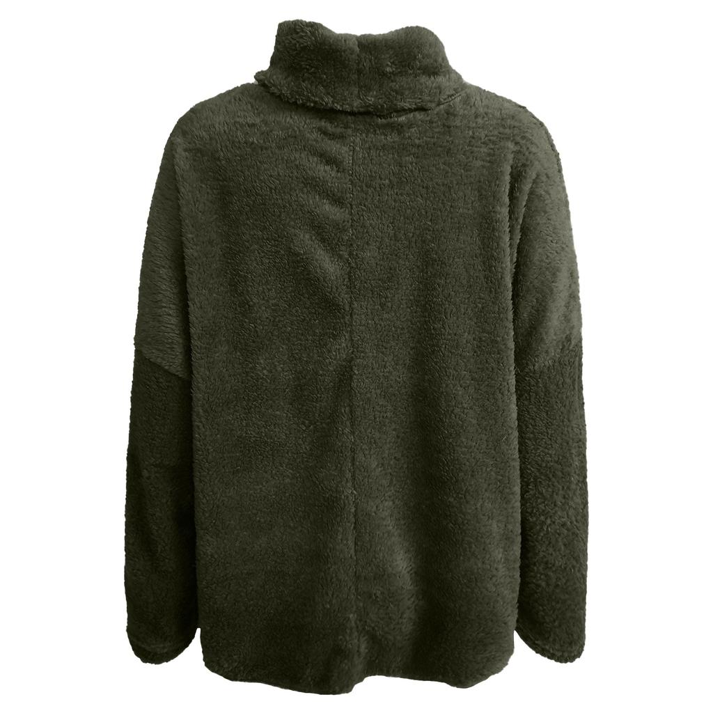 Mädchen Einfarbig Plüsch Rollkragen Damen Lässige Mode Top Hoodie