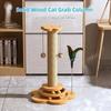 40/46cm Pet Cat Toy Solid Wood Cat Turntable Funny Cat Stick  Balls Durable Sisal Scratching Board Cat Supplies Cat Grab Column