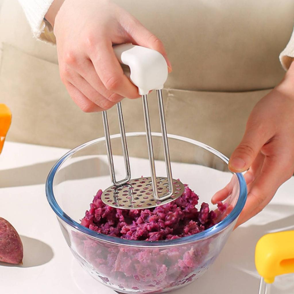 Potato Masher Versatile Infant Food Mill Handheld Vegetable Masher Ergonomic Handle Kitchen Utensil Time Saving for Parents