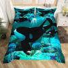Nautical Sailing Whale Bedding Set 2-3Pcs Bedroom Quilt Cover Set Single Double Size Duvet Cover Pillowcase for Adult Boy Girl