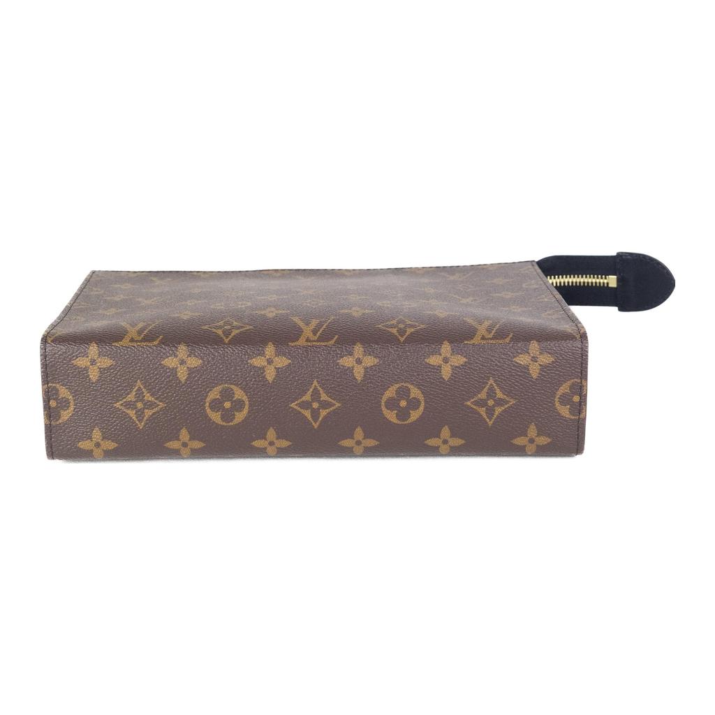 Louis Vuitton Poche Toilette 26 Kulturtasche Klassisches Monogramm-Design Beschichtetes Canvas Mit Lederbesatz Unisex Kulturtasche Braun M46037