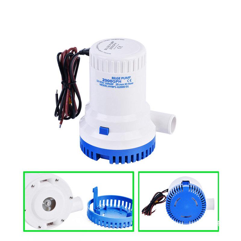 Electric Bilge Water Pump, Automatic, 2000 GPH, 12V/24V