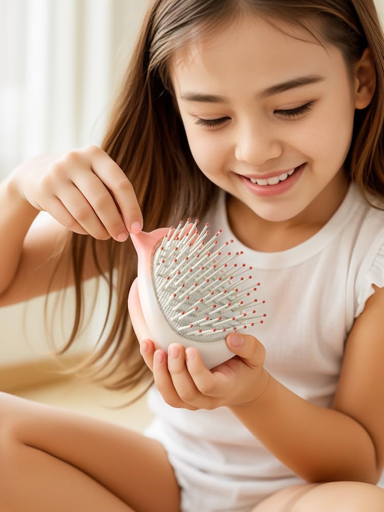 WELLONE Hair Brush Air Cushion Scalp Tangle for Children and Girls Comb, Special, Prevention, Portable,