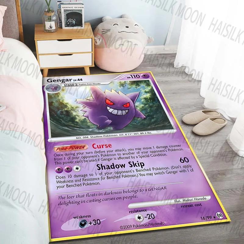 15 Misure Tappeti con Fantasia Carte Pokémon Gengar per Soggiorno Camera da Letto Tappetino per Pavimento Divano Tappeti Antiscivolo Tappeto Gioco per Camera dei Bambini Regali