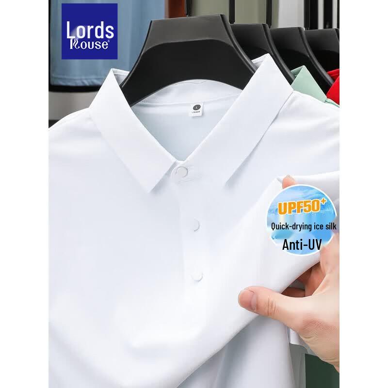 Men s Ice Silk Quick-Dry Sun Protection Polo Shirt M