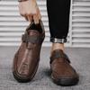 Men's Plus Size Simple and Fashionable Low Cut Casual Sports Shoes Handmade Outdoor Casual Leather Shoes