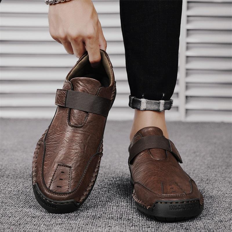 Men's Plus Size Simple and Fashionable Low Cut Casual Sports Shoes Handmade Outdoor Casual Leather Shoes