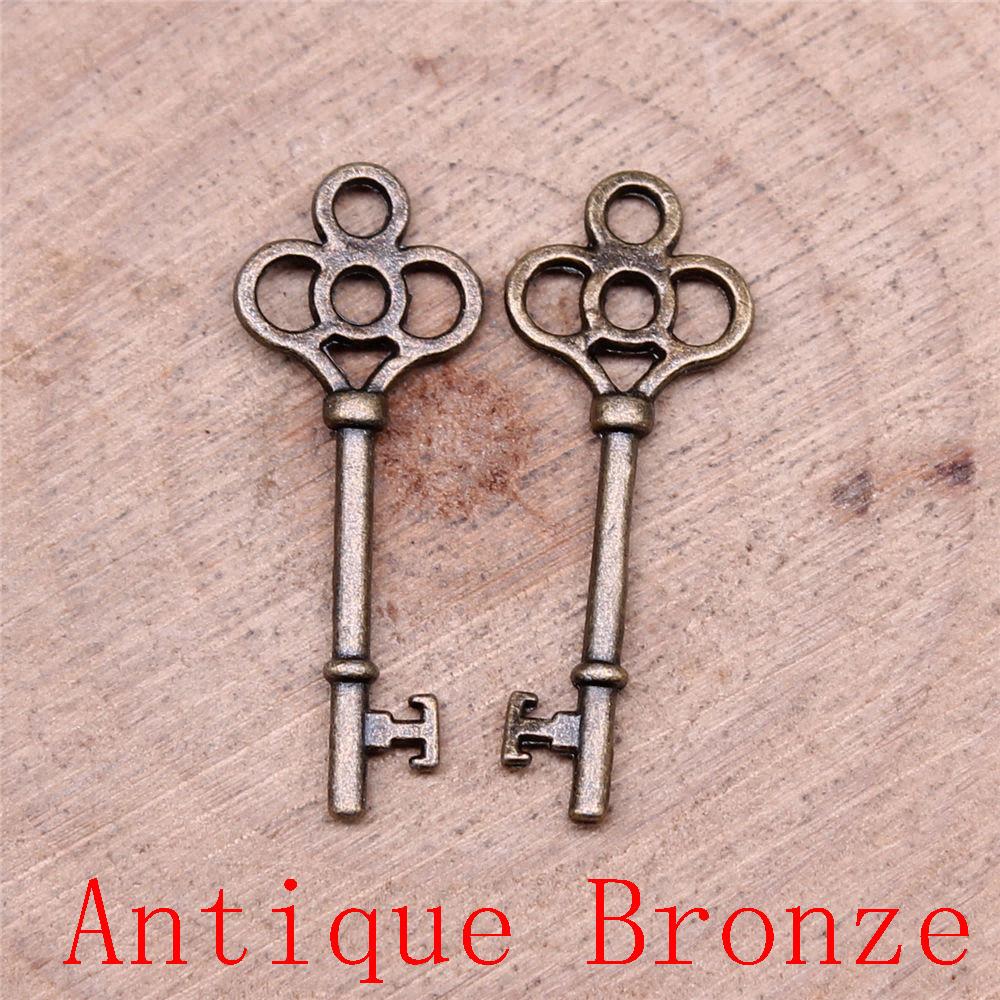 Classic Key Shaped Charms Pendant For Bracelet Necklace Jewelry Making Craft Findings
