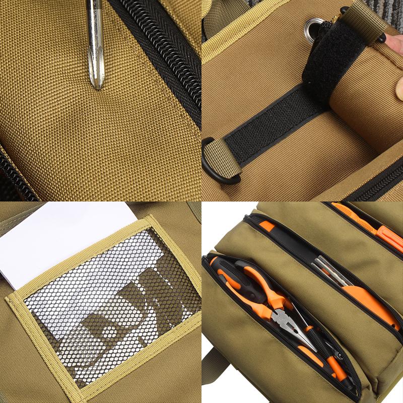 Roll Up Tool Bag With Detachable Pouches, Heavy Duty Organizer With 6 Pockets for Mechanic, Electrician, Plumber and Carpenter