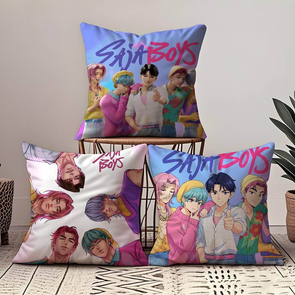 Hot KPop S-Saja Boys Pillow Case Comfort Sofa Bed Silky elegant Invisible zipper Custom Decorative cushion cover