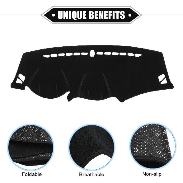 Car Dashboard Cover Compatible for Hyundai Tucson 2010-2015, Polyester Black Dash Cover Sunshade