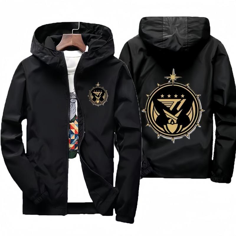

Spring and summer new men s T1 LOL LCK SKT outdoor casual jacket, waterproof hoodie fashionable street style. 7XL