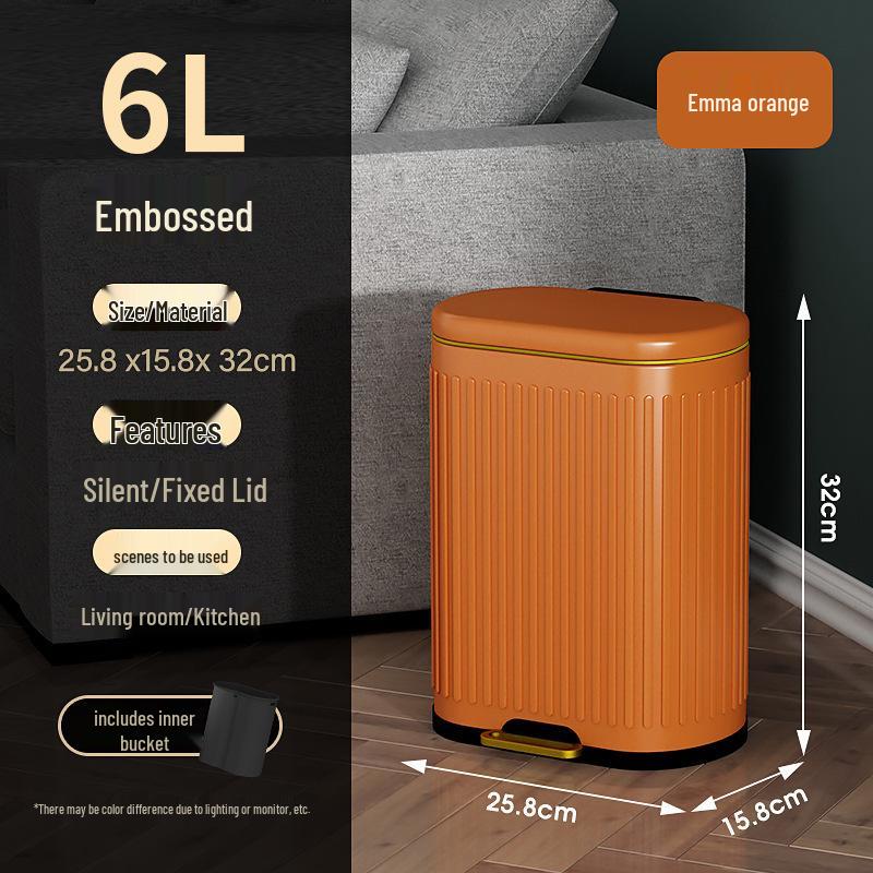 Stainless Steel Soft-Close Foot-Operated Trash Can for Kitchen, Living Room, and Bathroom