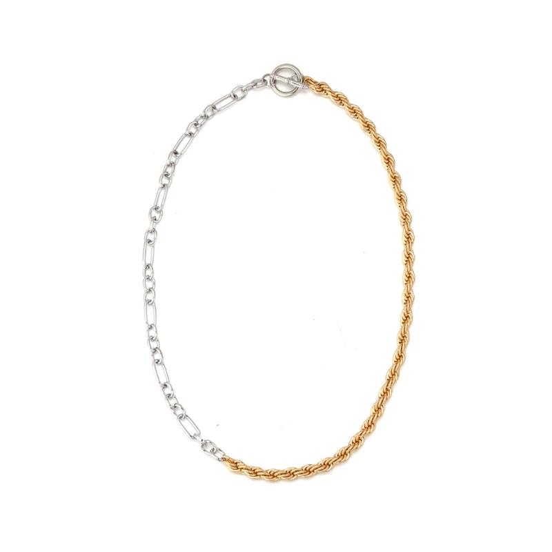 

Asymmetric Chain Necklace Women Fashion Jewelry Gold and Silver Color Necklace Metal Texture for Various Occasion 1