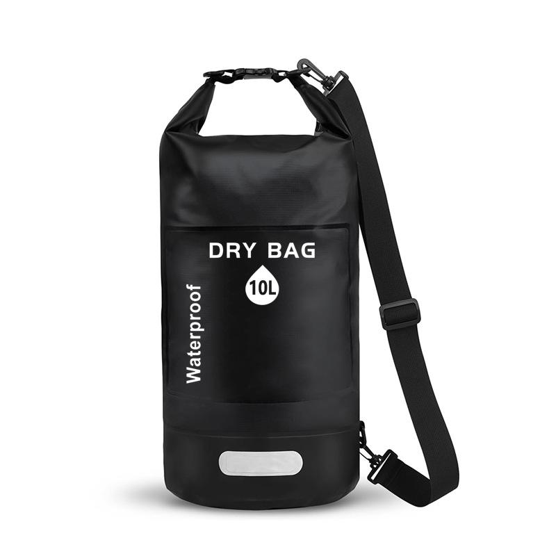 

Outdoor Waterproof Bucket Bag, Drying Bag, Swimming Bag, Waterproof Bag, Mountaineering Beach Bag, Pvc Clip Mesh, Waterproof Bag. 10L чорний