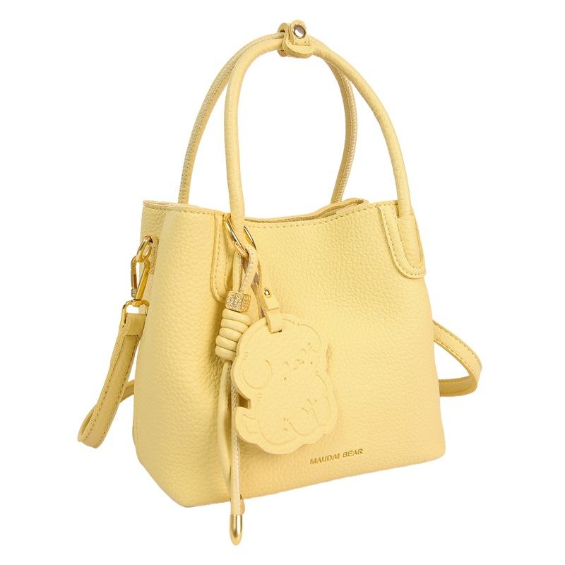 

Сумка с узором личи, женская летняя новая популярная универсальная сумка-мессенджер, модная портативная сумка-ведро жёлтый