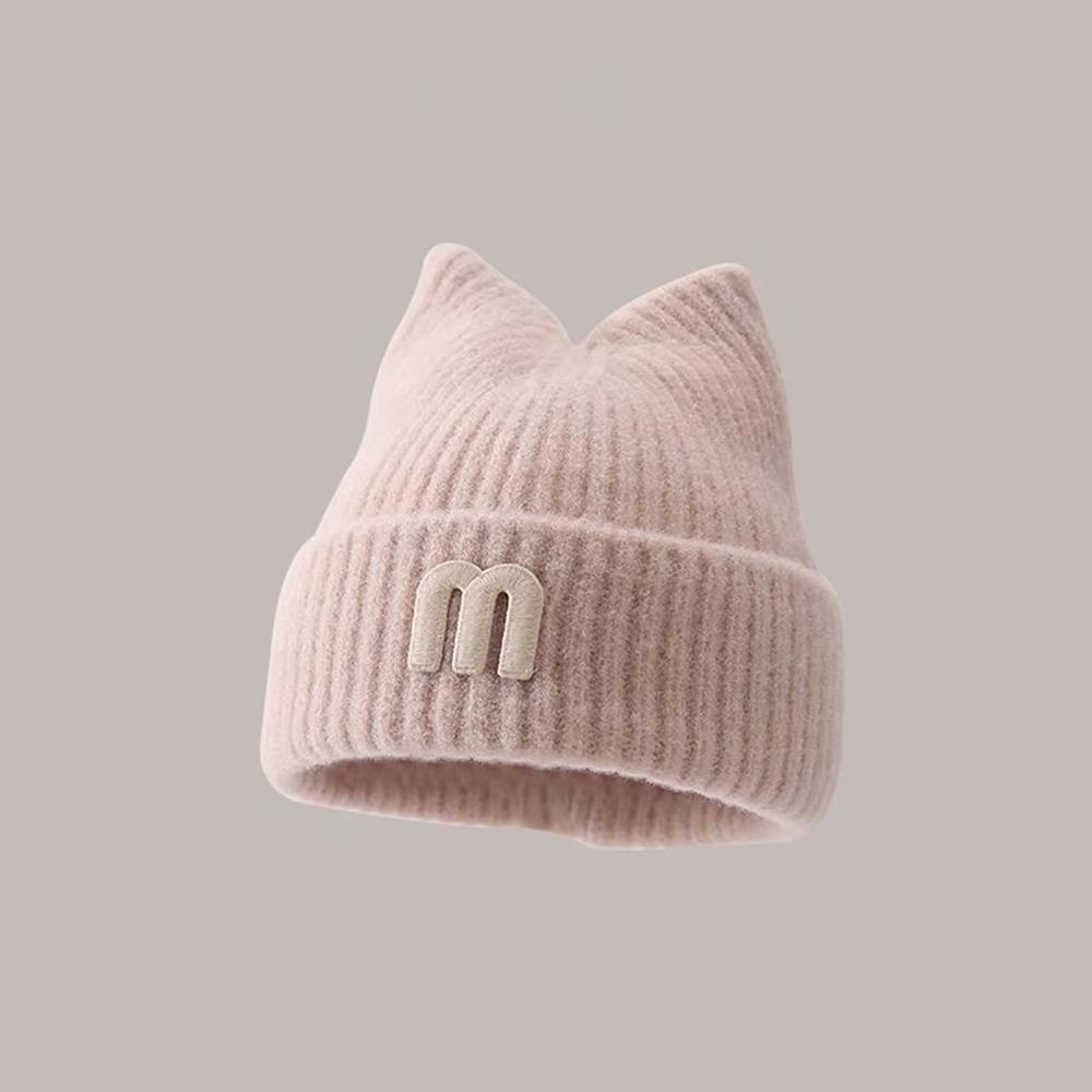 

Solid Color Knit Hat Keep Warm Winter Hats New Baby Cap Kids Outdoor бежевий