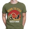 Fischer T-Shirt Geboren zum Angeln Gezwungen zu Arbeiten Fischer Lustige Herren T-Shirts FD6