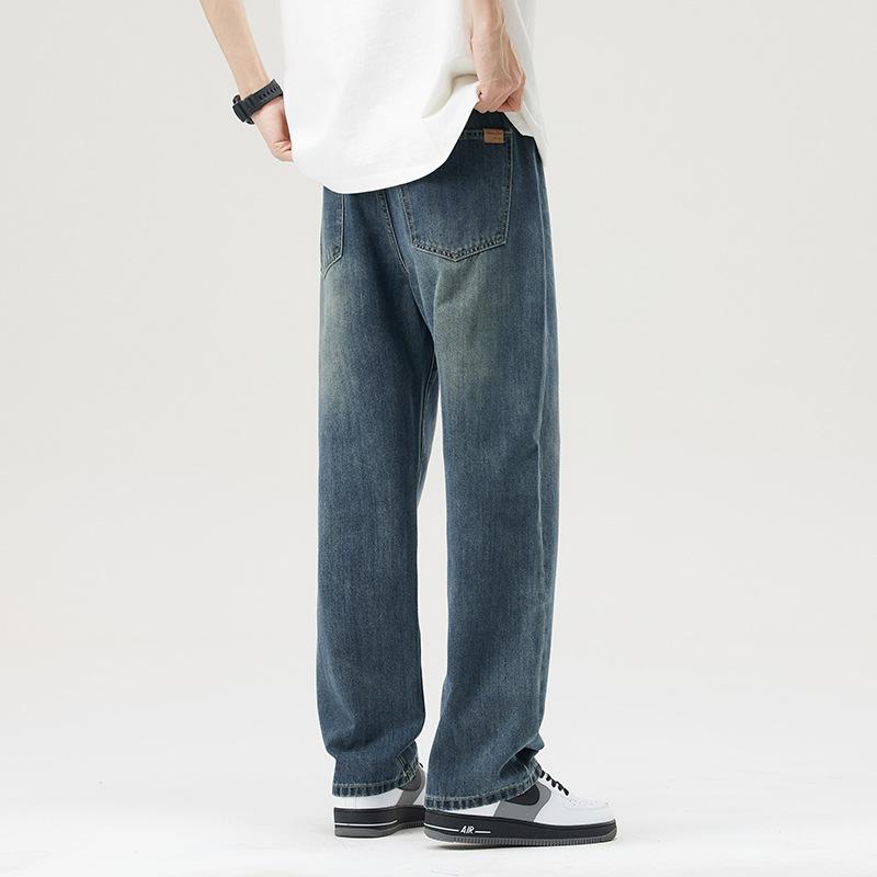 New Japanese Loose Straight High Street Retro Jeans Trousers In Spring and Summer