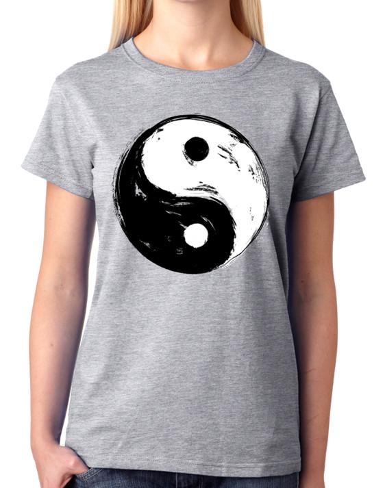 Yin Yang Symbol Zen Balance Art Ladies T-Shirt Spiritual Harmony Tee S