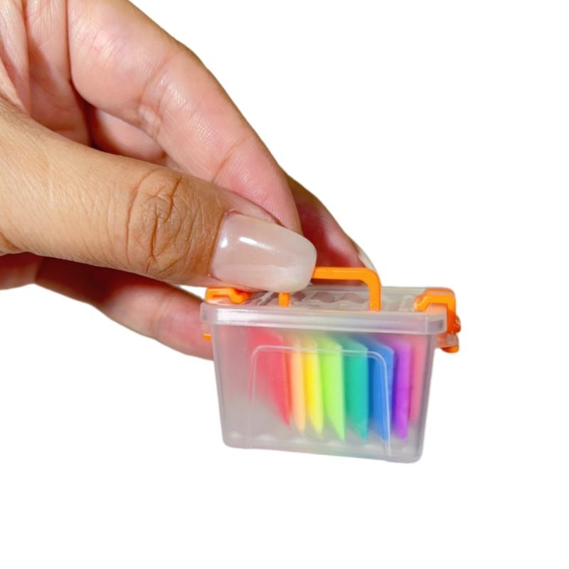 1 Set Mini Dollhouse 8-Color Ultra Light Clay Box Model Doll House Handheld Box Decoration Props Miniature Scene Accessories