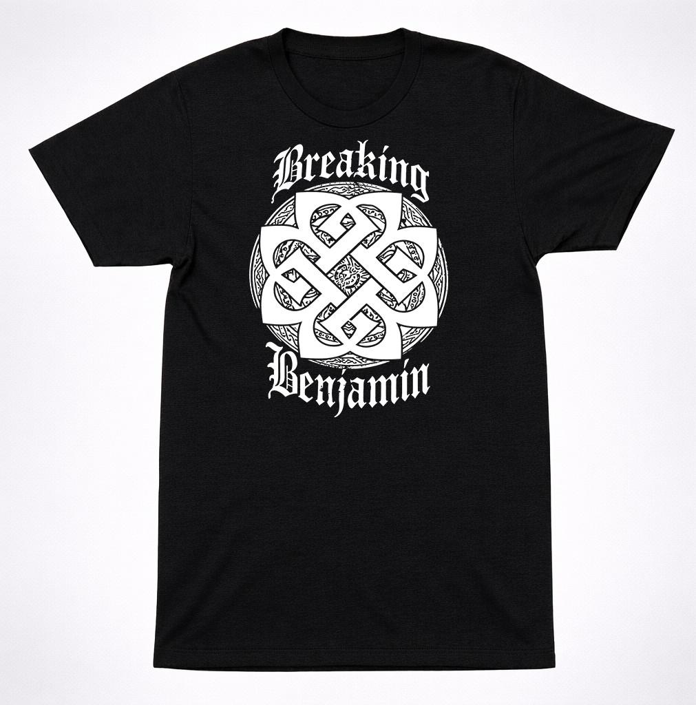 Breaking Benjamin Celtic Knot Text Logo T Shirt Alternative Rock Band Tee Black S разноцветный