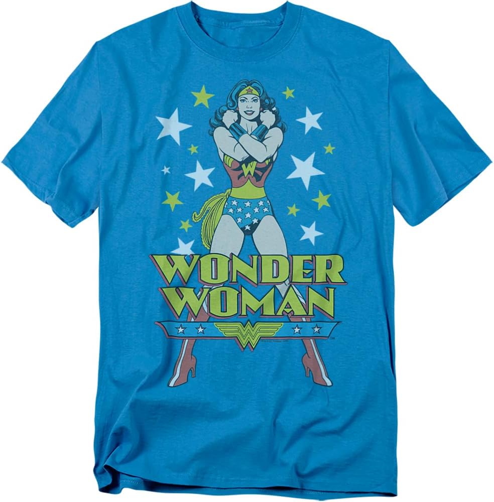 Popfunk Wonder Woman Stars Unisex Adult T Shirt S