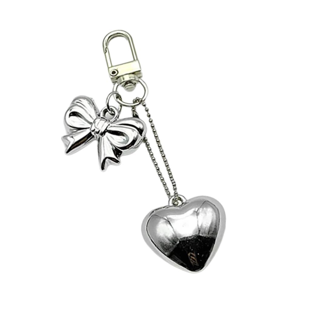 Fashionable Large Love Heart KeyRing Polished Sturdy Alloy Charm Craft Supplies for Bags and Keys Unisex Gifts