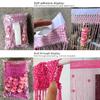 Rose Flower Silver Thread Tassel Curtain, 1x2m Door Drape Room Divider Living Room Bedroom, Home Decor Privacy Screen Hanging Partition