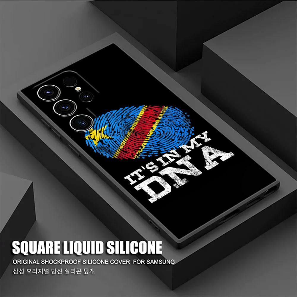 Phone Case For Samsung Galaxy S24 Ultra Case S23 S21 S20 FE S22 Plus Note 20 Ultra Silicone Cover Democratic Republic Congo Flag