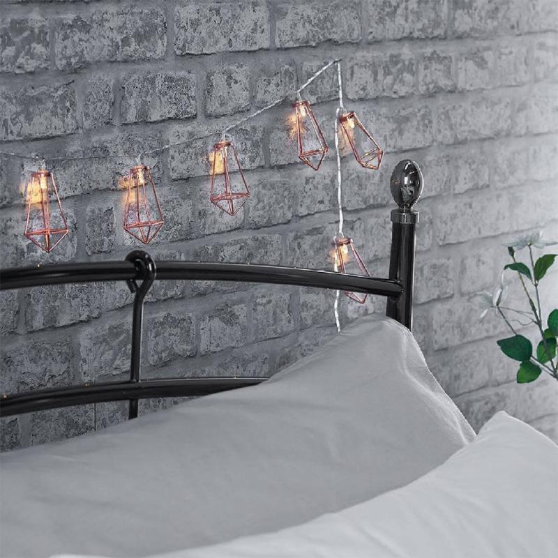 

1,5 м/3 м светодиодные гирлянды из розового золота с бриллиантами, металлические гирлянды на батарейках, рождественские огни для