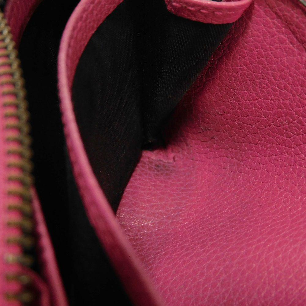 Used 9539 Compact Zip-Around Wallet 496319 0GCAT 8840 7943 Web Neon Vintage Logo Print Pink Unisex from Japan AUTHENTIC