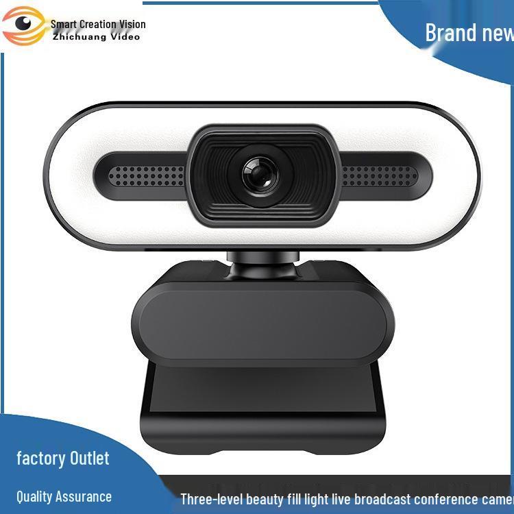 LED Fill Light USB Webcam for Online Classes and Live Streaming