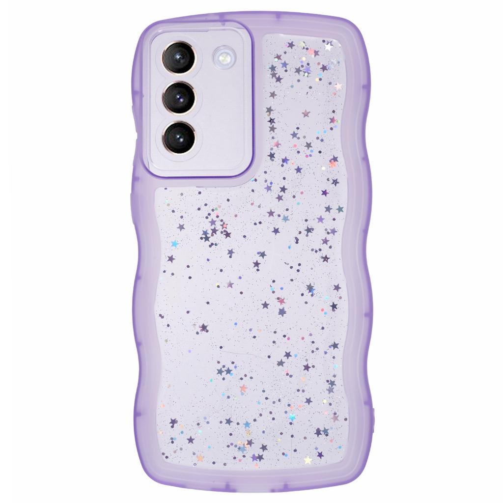 JTW Series for Samsung Galaxy S21 FE 5G Case Wave Frame Curly Shape TPU Epoxy Phone Cover