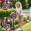 Artificial Decorative Garden Stake with Flag Number and Star Design for Outdoor Yard Lawn Pathway Holiday Display