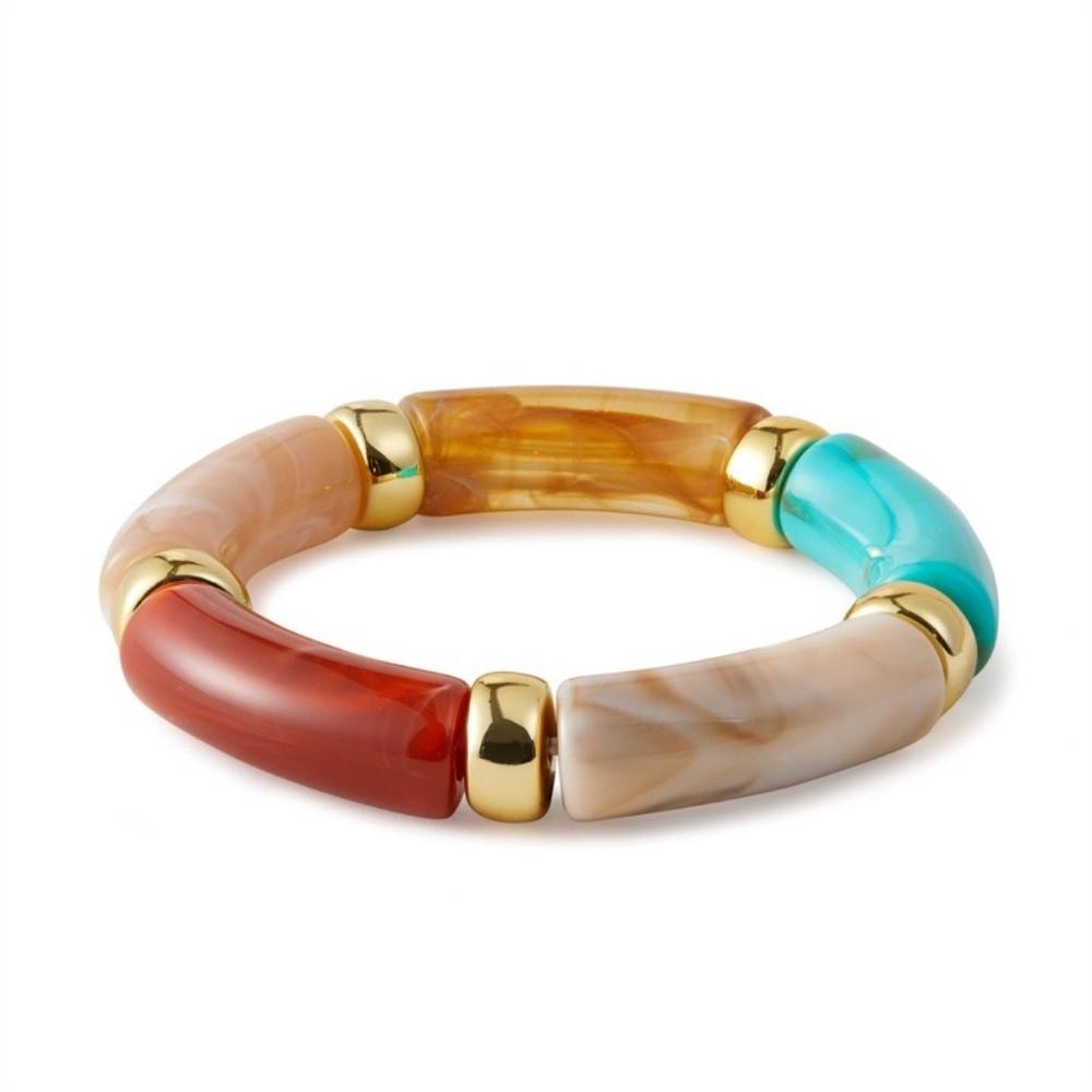 Acrylic Bohemia Style Bracelets Multi Color Women Bangle Vintage Beads Bracelets  Women