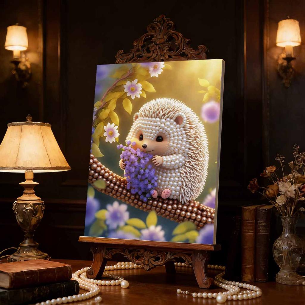 5D DIY Frameless Pearl Painting Badger Pattern Painting Kit, Suitable for Home Living Room Bedroom and Other Wall Decoration Art Paintings