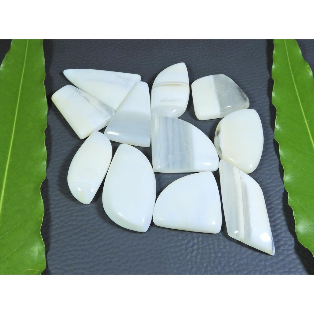 260Cts. Natural White Opal Fancy Cabochon Loose Gemstone 11Pcs Lot A-563