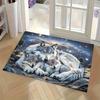 Decorative Galaxy Wolf Family Rug Mat Indoor Outdoor Starry Sky Pet Runner Mat Luxury Forest Living Room Entrance Area Decor