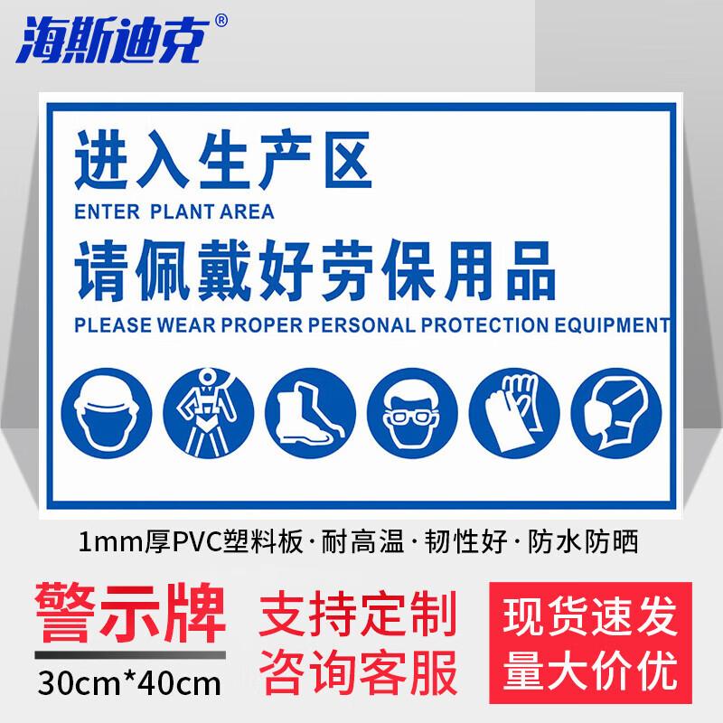 Haisidick PVC Workshop Safety Sign 30x40cm