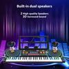 Btuty 61-Key Electronic Keyboard Piano with Dual Speakers, 16 Tones, 10 Rhythms, 6 Demo Instruments, Microphone and Sheet Music Stand for Beginners