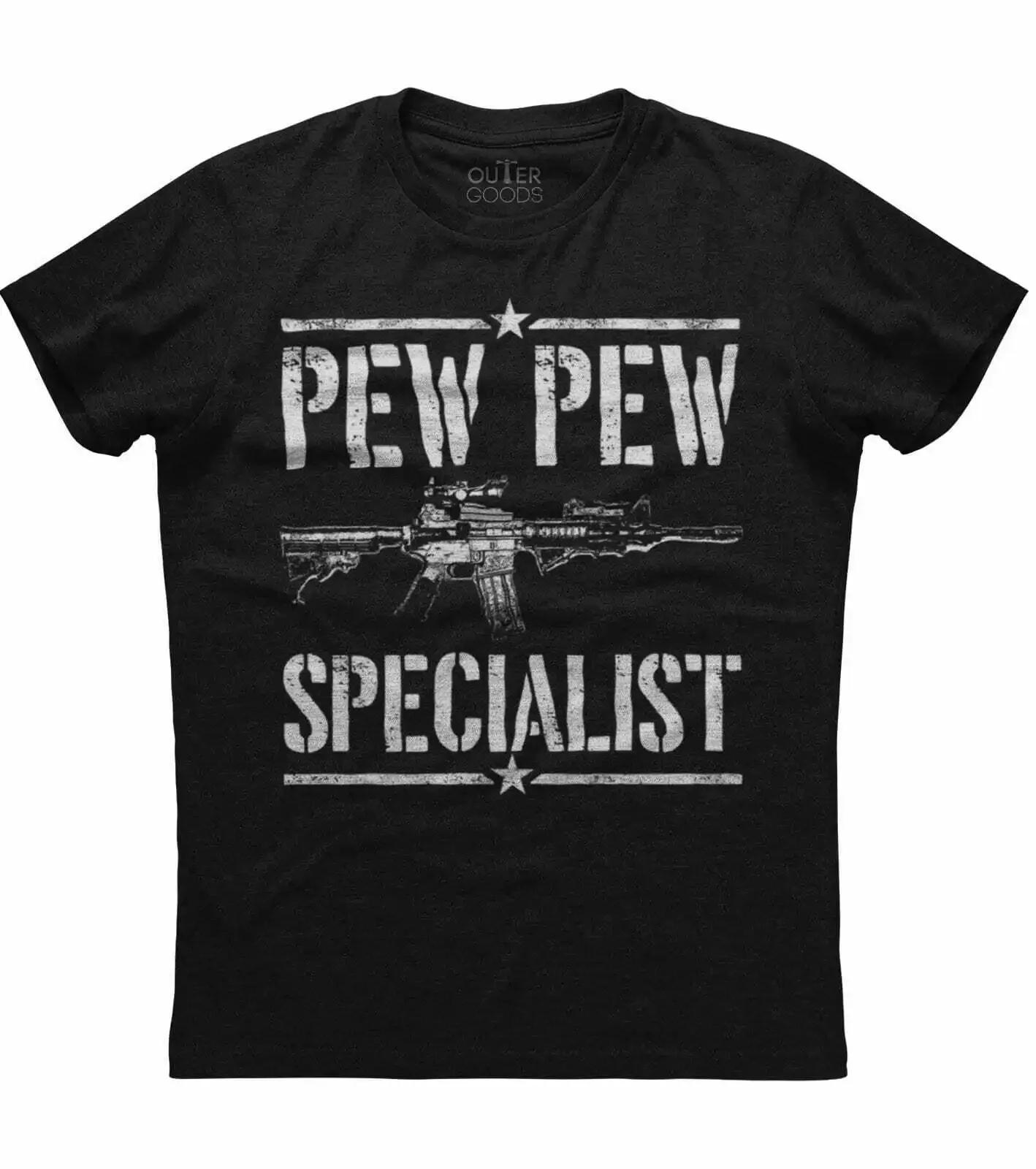 Pew Pew Specialist Funny Second Amendment Gun Rights TShirt Summer Cotton ONeck Short Sleeve Mens T Shirt New S3XL S
