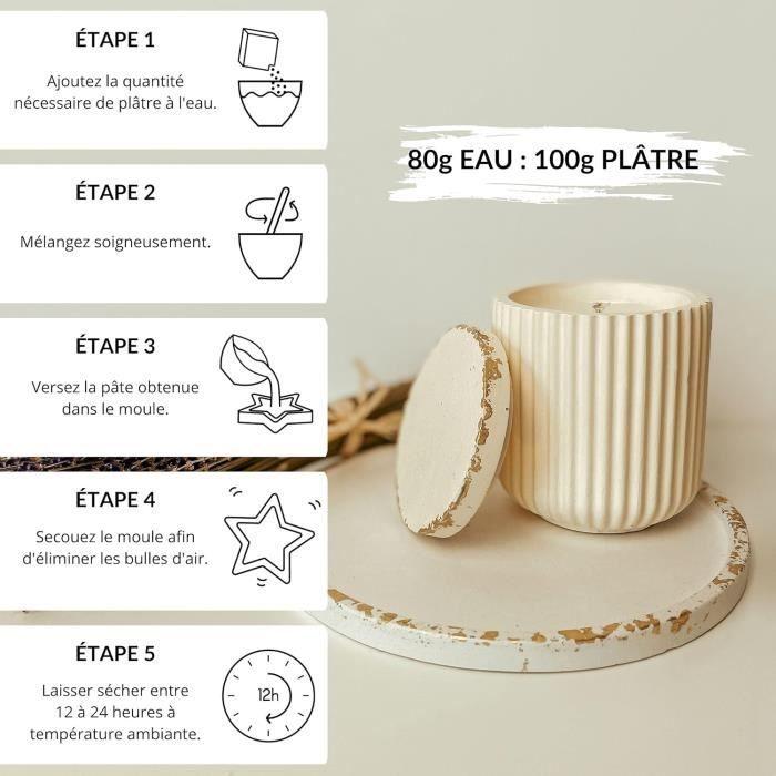 Plâtre Pour Moulage - Creative Deco - 5kg - Blanc - Poudre De Céramique - Alginate Moulage