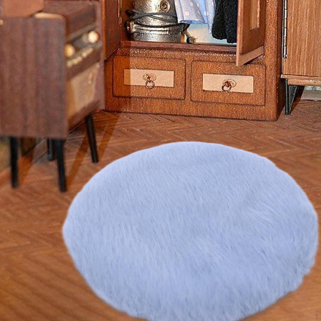 1/12 Miniature Plush Carpet Micro Landscape Furniture Accessories Dollhouse Area Rug Simulation