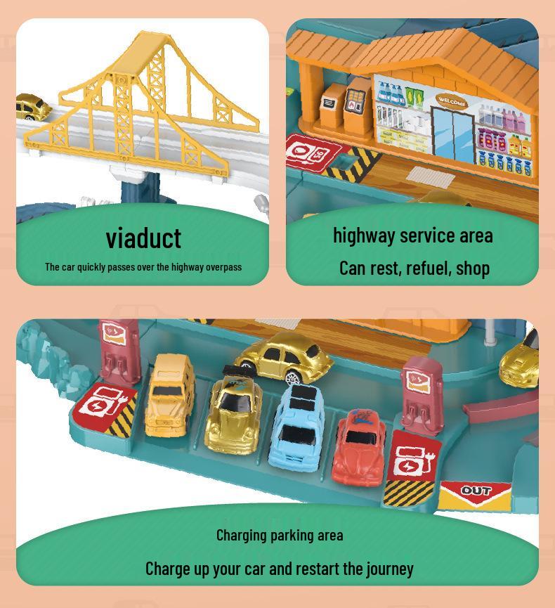 Dinosaur Adventure Skyscraper Track Car Set for Kids