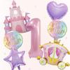7PCS/set Princess Theme Castle Carriage Aluminum Film Balloons Children's Party Girl Birthday  Baby Showers Balloon Supplies