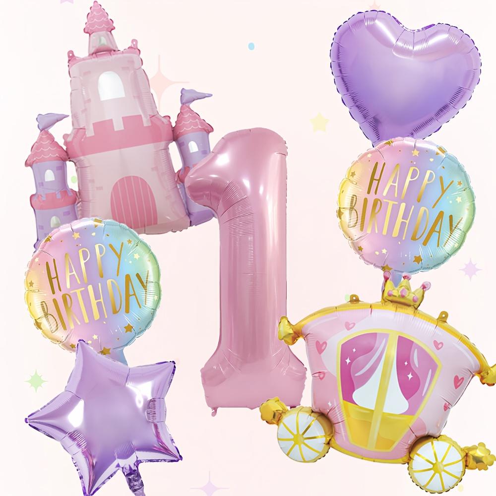 

7PCS Princess Theme Castle Carriage Aluminum Film Balloons Children s Party Background Wall Decor Girl Birthday Balloon Supplies 32inch