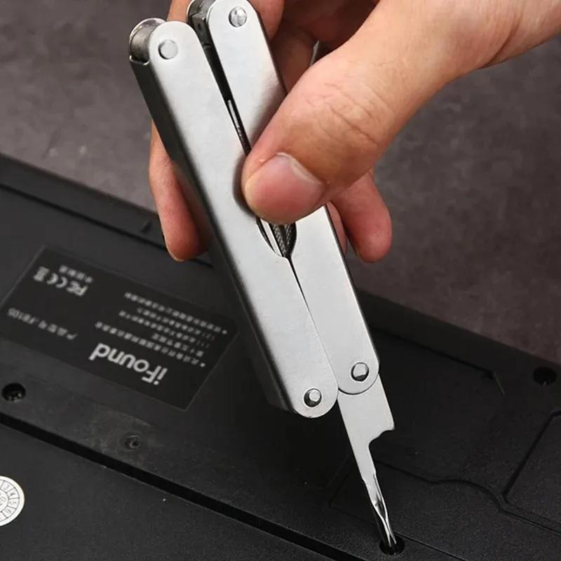 Damaly, Multifunktionale Kombizange Outdoor-Werkzeuge Schraubendreher Edelstahl Klappmesser Tragbar Klappbar Outdoor