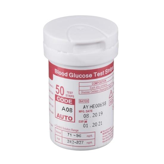 Dr. Morepen BG-03 Blood Glucose Test Strips, 50 Strips (Black/White)(Only Strips, No Glucometer)
