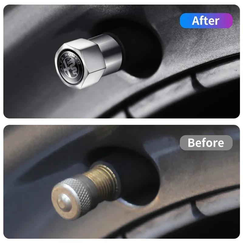trbdm9 for Car Tire Hexagon Valve Cap Bolt Type Dustproof For Alfa Romeo 159 147 156 166 Giulietta Giulia Mito Stelvio Brera Spider